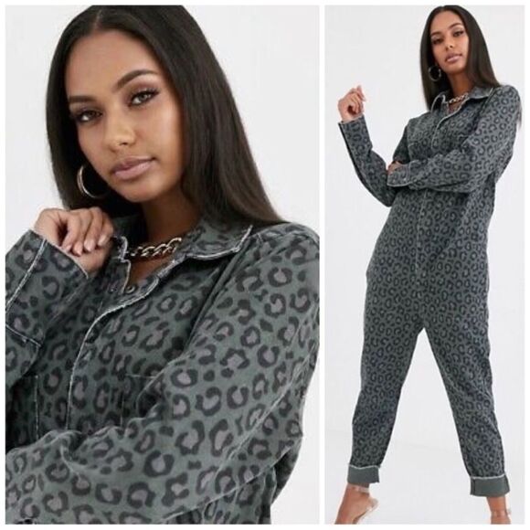 One Teaspoon leopard print denim boilersuit
 Oversized cropped sold at ASOS - Picture 1 of 15